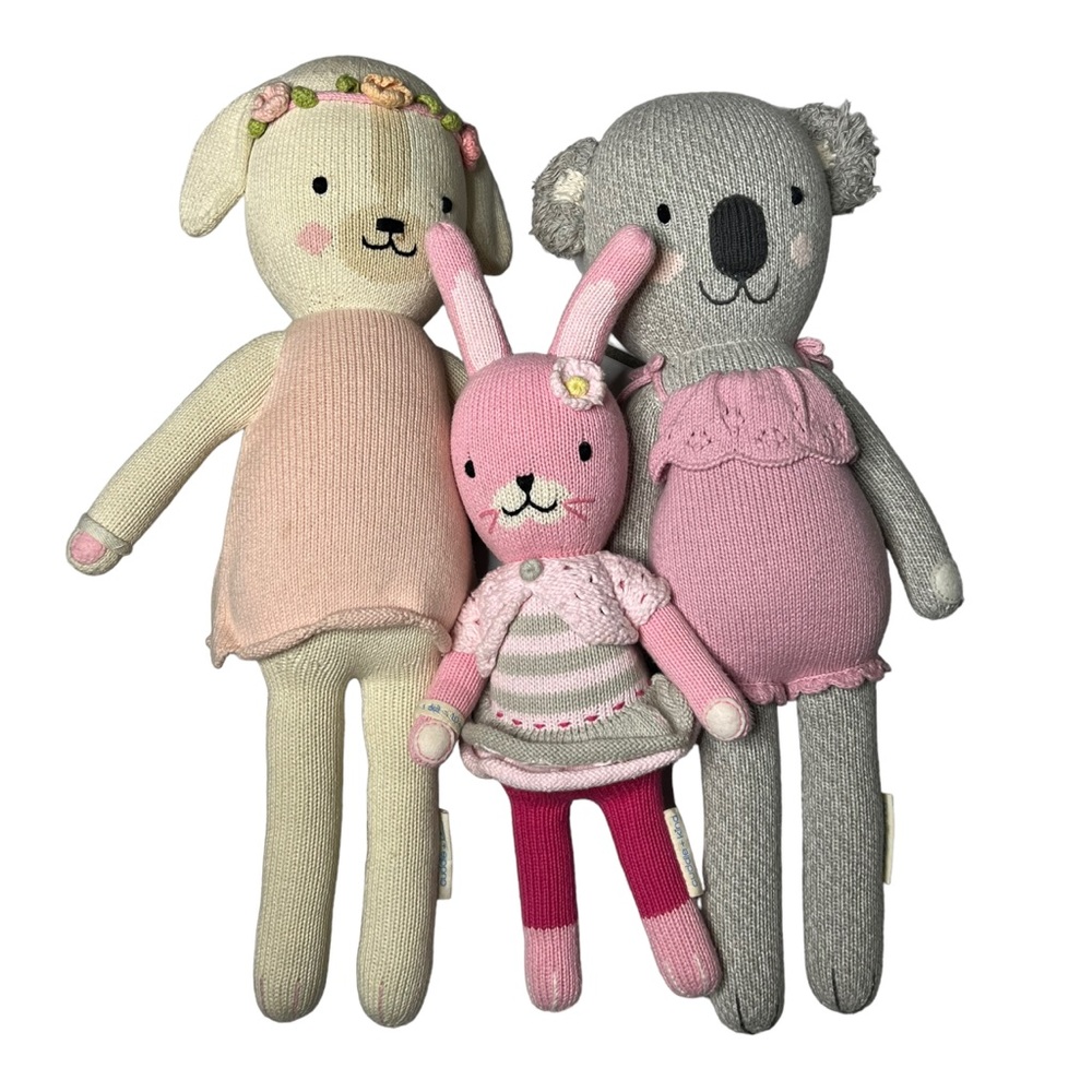 Cuddle and Kind Claire The Koala charlotte the dog 20” chloe the bunny 13” Lot - Picture 1 of 14